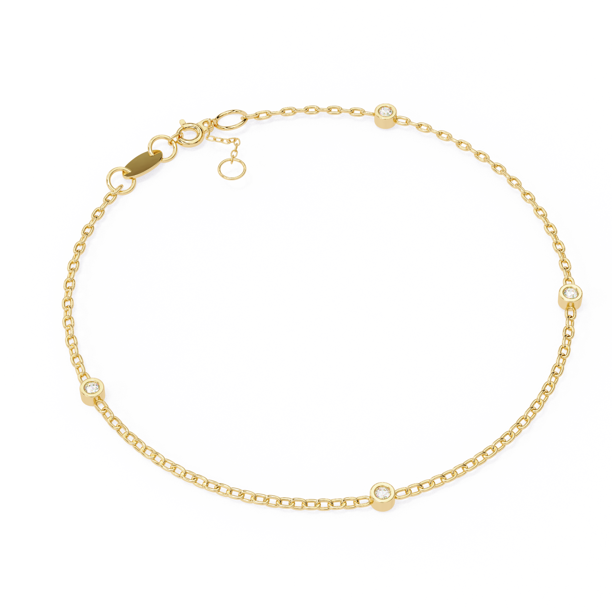 Solitairekart 0.06ct Round Cut Natural Diamond Bracelet-HI Color. VS-SI Clarity